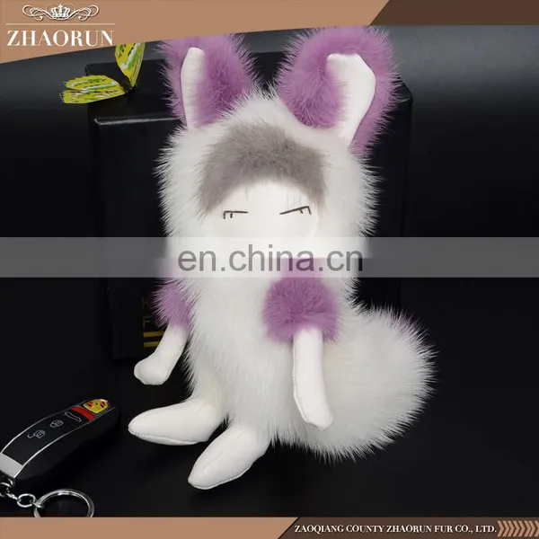 Colorful Rabbit Fur Keychain , Fur Keychain photo-3