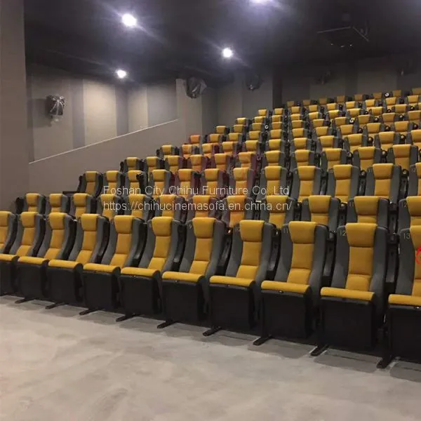 Foshan Factory Offer High Quality Rocking&folding Leather Cinema Chair With Moving Cupholder photo-4