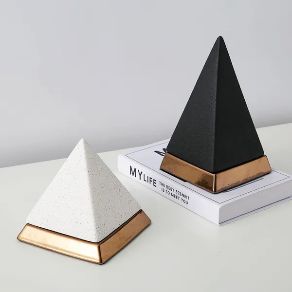 Handmade Creative Ceramic Handmade Decoration Triangle Craft Arts For TV Bench photo-3