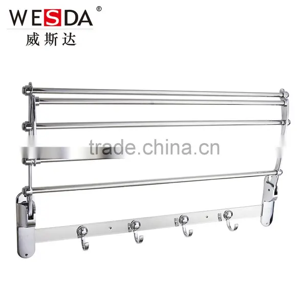 Wesda 90 Degree Rotation Hotel Bathroom Tmetal Towel Shelf Wall Hook 133 photo-2