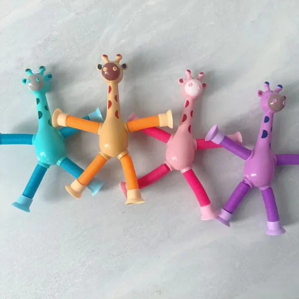 Luminous Robot Telescopic Tube Children's Educational Stretch Cartoon Sucker Parent-child Interaction Creative Decompression Toy. photo-2