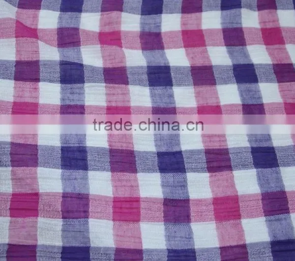 Ramie Cotton Yarn Dyed Woven Dobby Fabric for Dress & Blouse