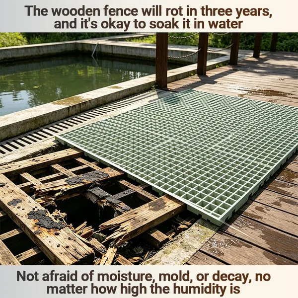 Anti Slip FRP Grating Grit Surface Fiberglass Grating for Wet Workshop Floor