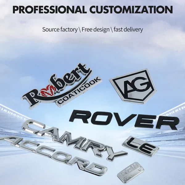 Custom Self-Adhesive 3D ABS Badge Gel Plate Numbers Letters Emblem Stickers