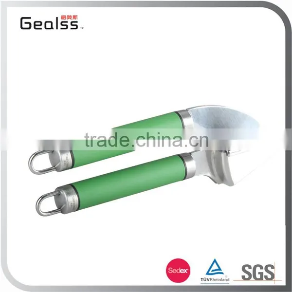 Amazon Hot Sell Cooking Tool Colorful Rubble Coated Handle Garlic Press With Silicon Peeler photo-3