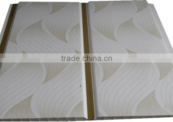 10'' Width New Style Trinidad Pvc Ceiling Panel & Wall Panel With Sivler Strip,middle Groove G130 photo-2