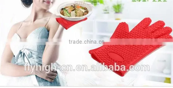 Heat Resistant Silicone Oven Gloves With Fingers photo-3