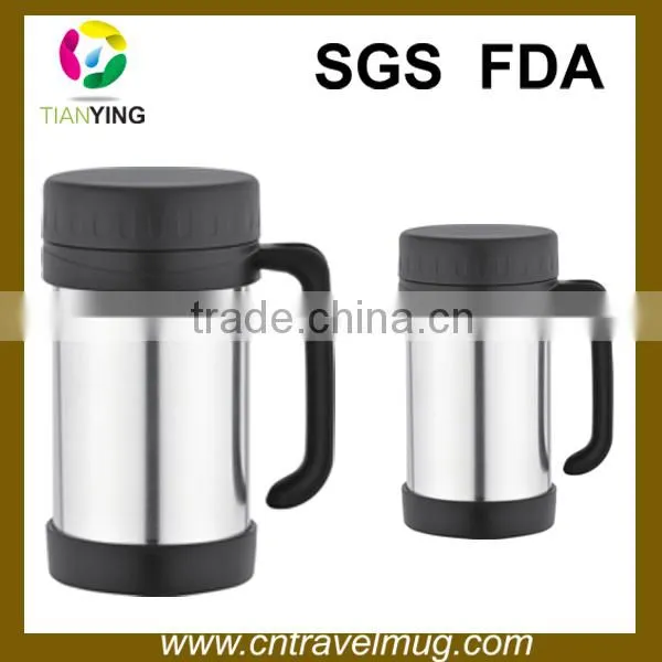 450ML Double Wall Stainless Steel Thermos Vacuum Office Coffee Mug With Handle