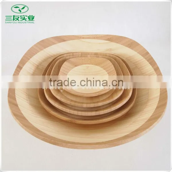 Natural Bamboo Dinner Plate Dish of Different Sizes photo-2