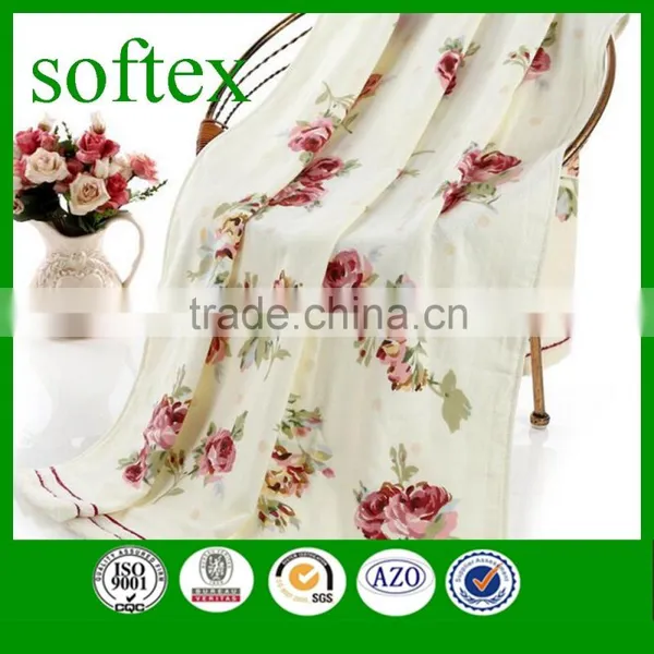 High Quality Terry Cloth Medium Size Rose Printed Face Towel photo-5