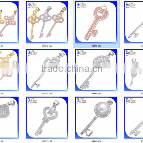 Custom 925 Sterling Silver Heart Key And Pendant Charm Necklace Pendant Quality Choice photo-3
