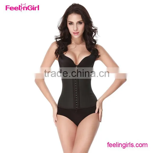 Black 3Hooks Strap Colombian Latex Waist Cincher Quality Choice photo-2
