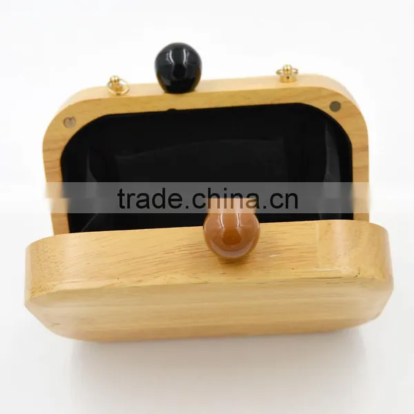 Acrylic Clutch Bag Designer Handbag Factory Custom Banquet Formal Dress Box Evening Wood Bag photo-3