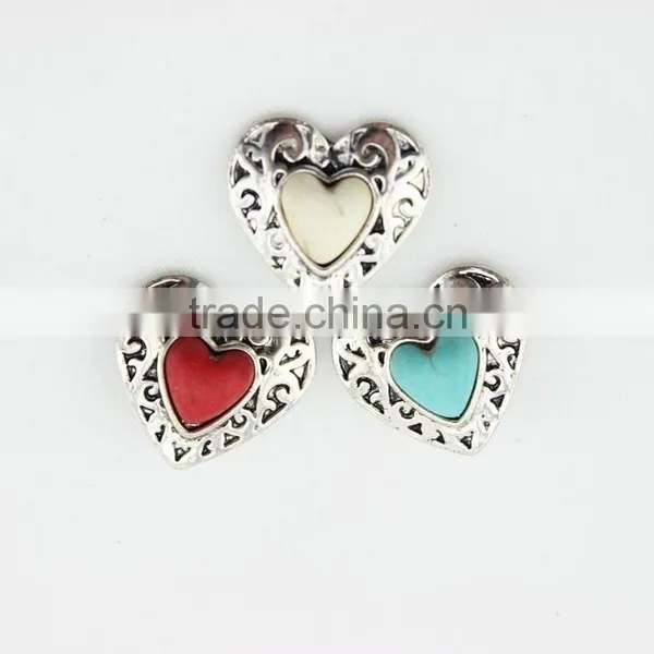 Custom Metal Snap Button Blue Heart Snap On Interchangeable Snap Jewelry photo-2