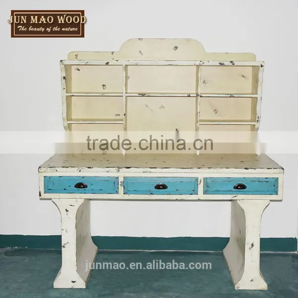 Plywood And Multilayer Design Writing Desk Antique With Three Drawers photo-3