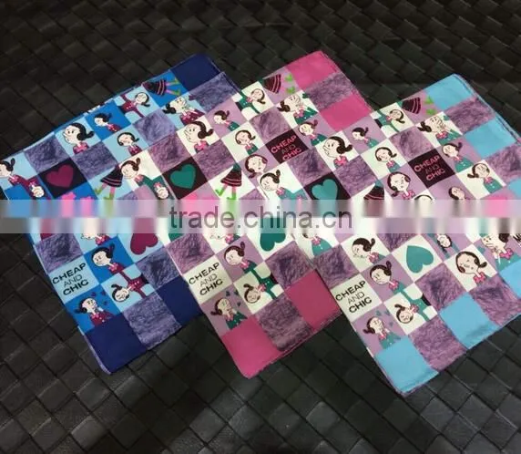 100% Silk Square Scarf With Cartoon Pattern for Children photo-2