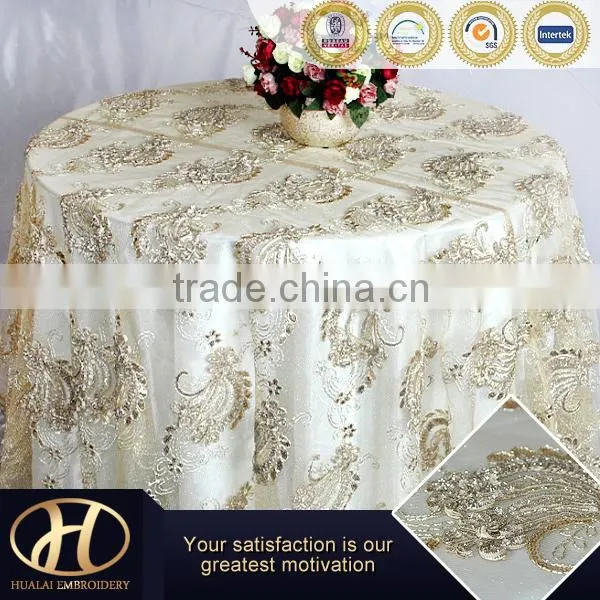 POPULAR CHAMPAGNE TABLE LINEN FOR WEDDING ON SHINE MESH Quality Choice