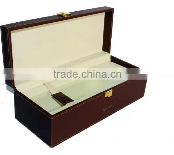 Antique Faux Leather Wine Box/Wooden Wine Carrier/PVC Wine Case photo-2