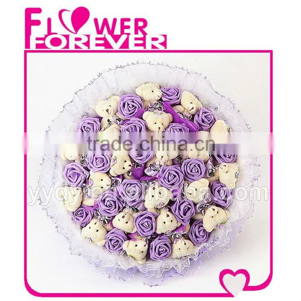 Lavender Bear Bouquet Wedding Anniversary