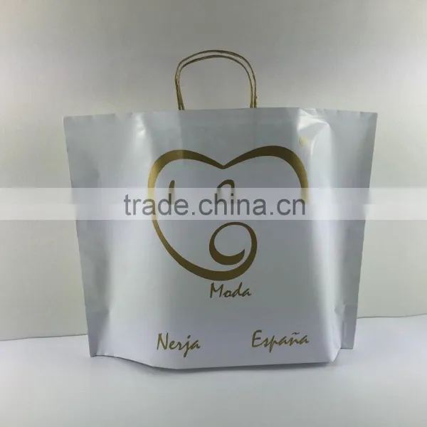 Cheap White Kraft Paper Bags With Twisted Handle for Garments