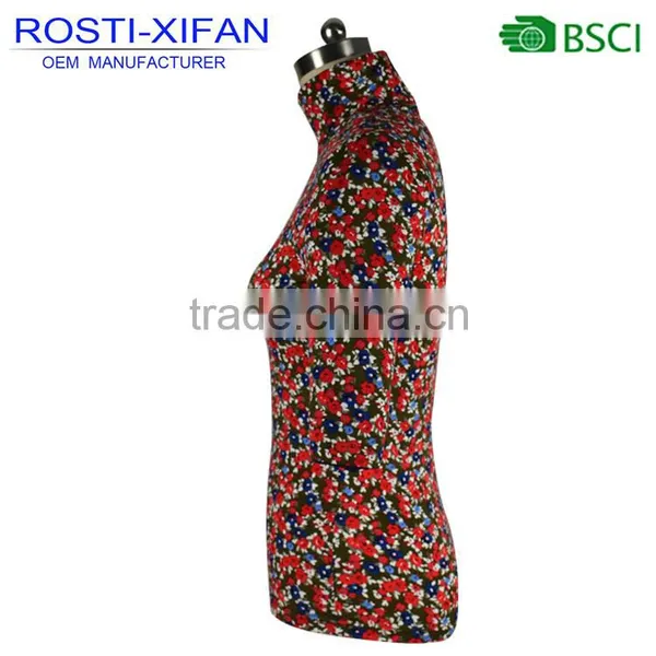 Newest Flowers Printed Softtextile T-Shirt Short Sleeve for Women photo-2