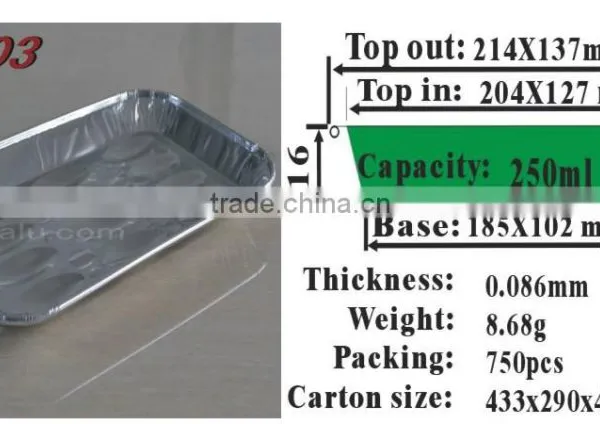 8 Inches Refreshments Aluminum Foil Tray C003