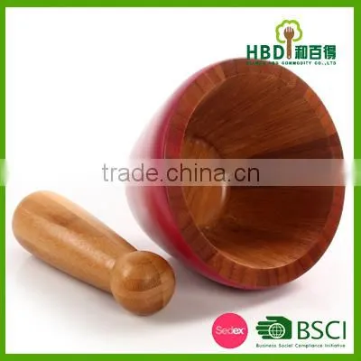 Hot New Products for 2016 Varnished Natural Bamboo Mortar And Pestle,Cheap Mortar And Pestle,Kitchen Mortar And Pestle Set photo-4