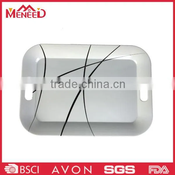 White Color Homeware Plastic Food Tray With Handles photo-2