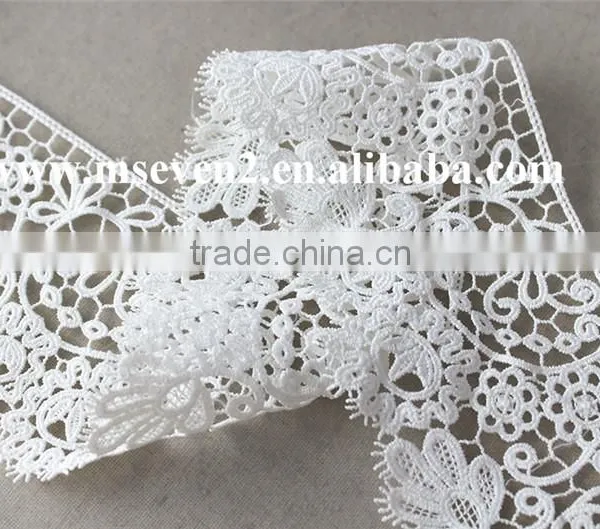 Good Price Lace in 7.5cm Wide Embroidery Polyester Lace Trim Eyelash in White Lace Trim photo-4