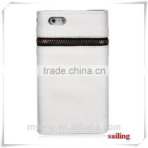 Wholesale Luxury Zippered Leather Wallet Flip Case For Apple Iphone 6 With Corsair, Eather Wallet Flip Case For Iphone 6 photo-4
