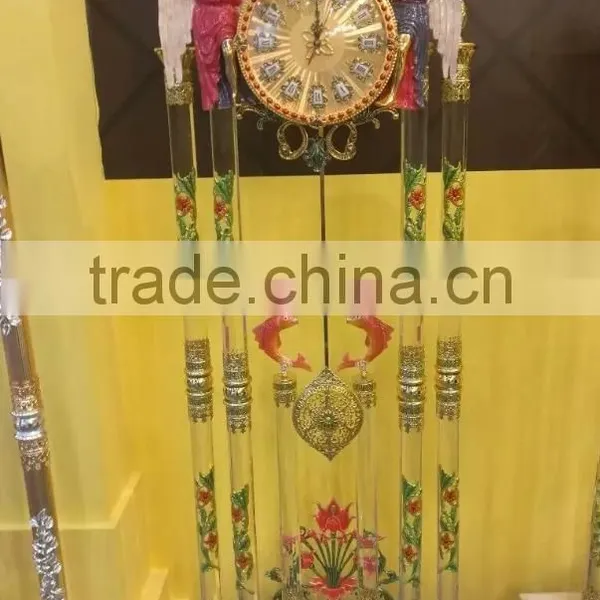 24K Gold Plated Brass Clock, Home Decorative Clock, Romantic Wedding Gold Gild Clock photo-2
