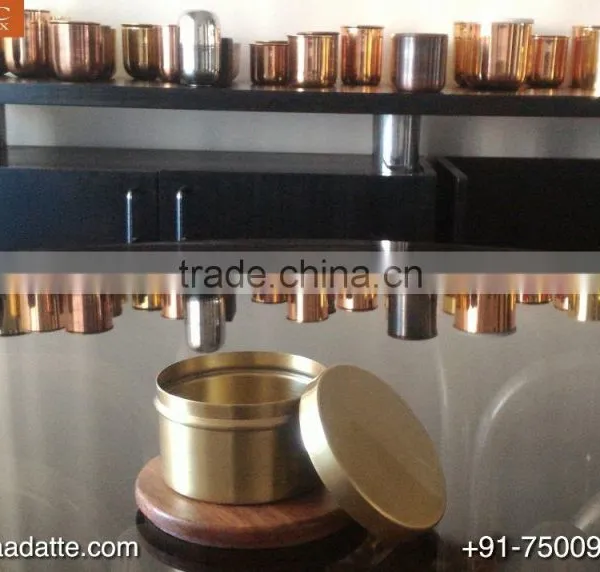 Indian Factory Made Brass Candle Jar for Soya Wax photo-2