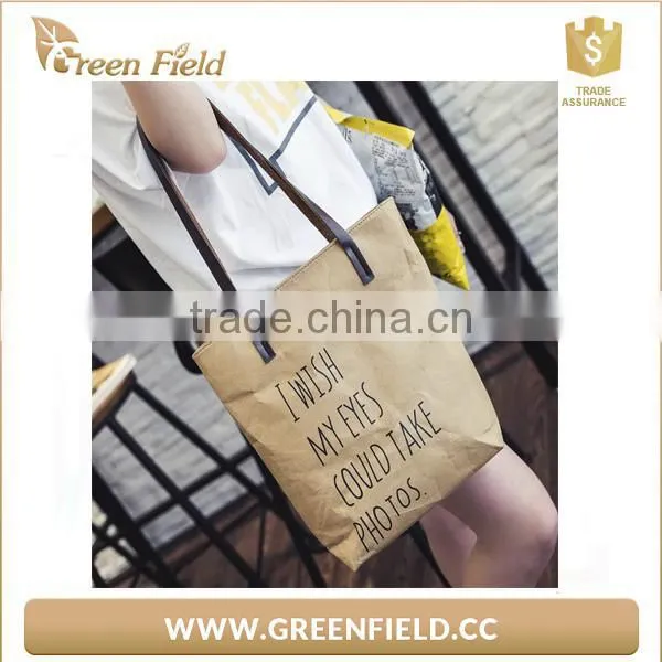 Custom Printed Washable Kraft Paper Shopping Bag photo-4