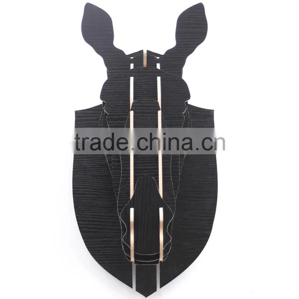 Wooden Animal Head Statue Home Wall Decoration Wooden Decorative Statue Zebra Head photo-2