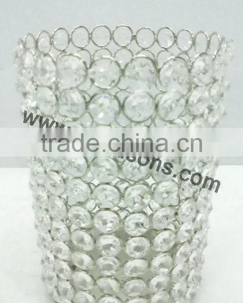 Diagonal Stripe Design Crystal Tealight Candle Holders photo-5