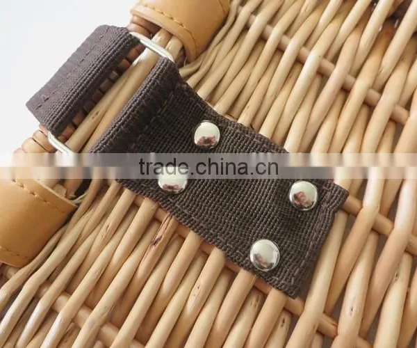 Wicker Material 2 Persons Picnic Basket With Wine Holder photo-5