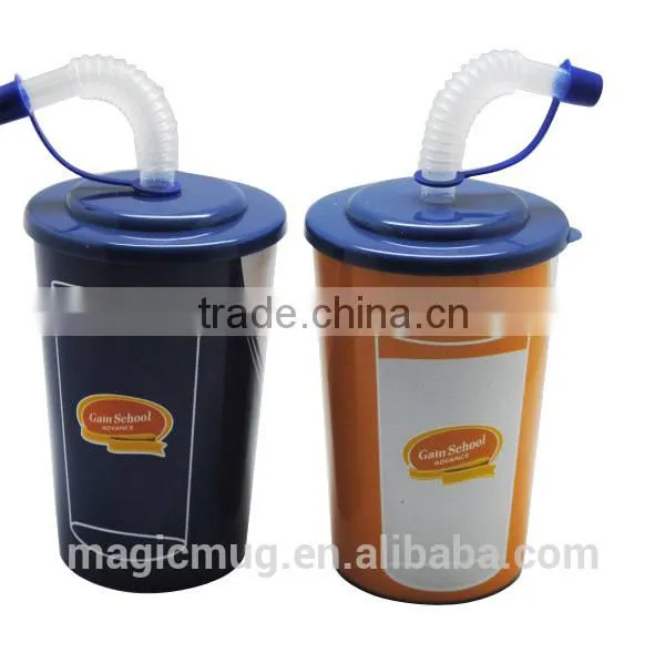 2017 Promotional Item PP Kids Plastic Cups With Straw for Trading photo-2