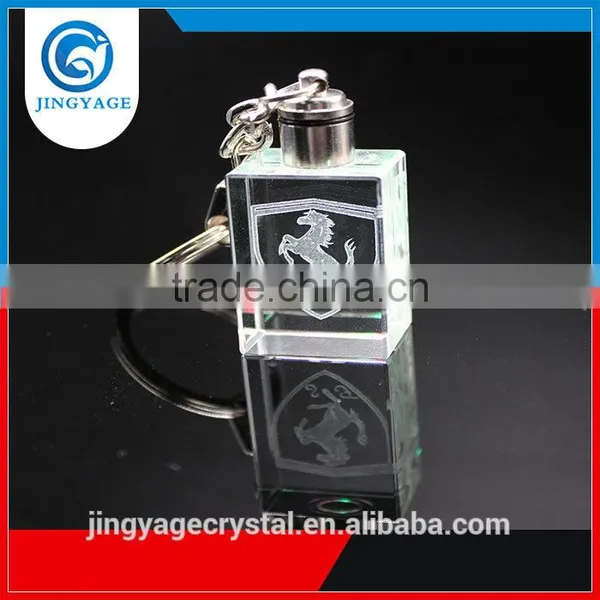 3D Laser Engraved With Car Logo Crystal Led Keychains Photo Led Crystal Key Chain photo-3