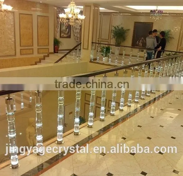 Jingyage Custom Modern New Designs Crystal Stair Balusters Home Stair Decoration Railing Crystal Balustrade Modern Spiral Stair photo-5