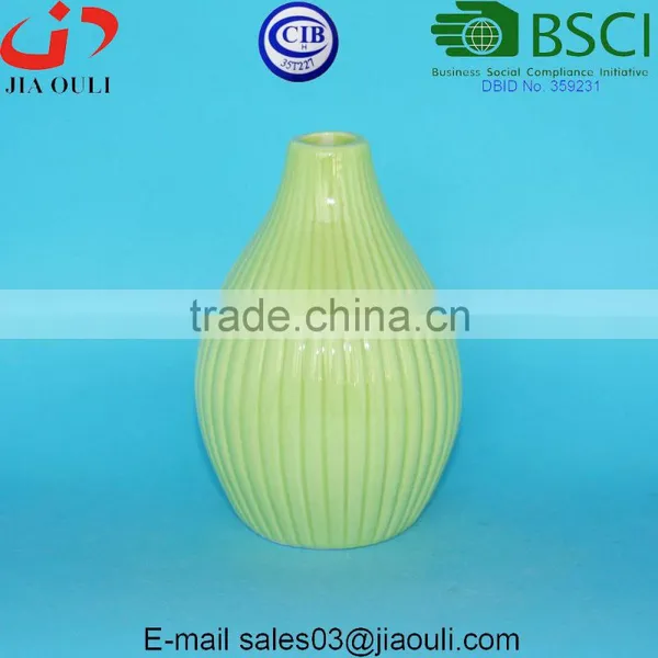 Mini Ceramic Vases Glazed Green