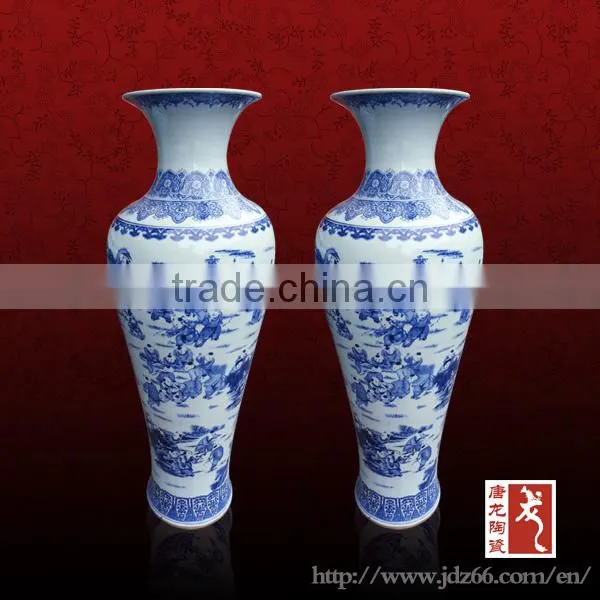 Handpoainted China Blue and White Big Flower Vase With Holes photo-3