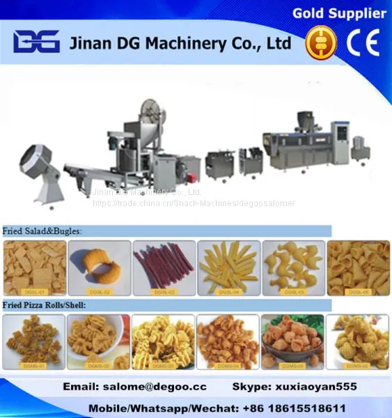 Automatic Corn Cone Bugle Pellet Extruder Machinery Production Plant