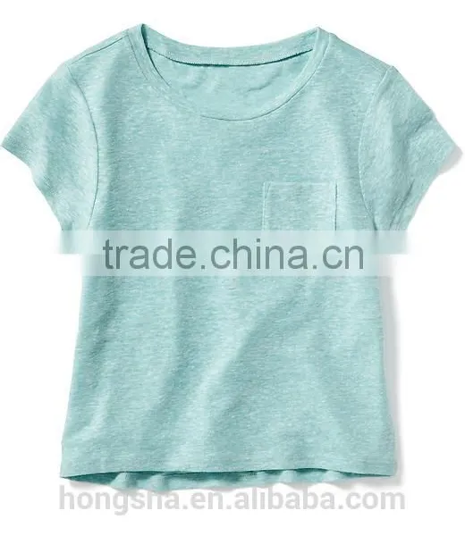 Child Girls Linen Blend Basic Tee HST8063 photo-3
