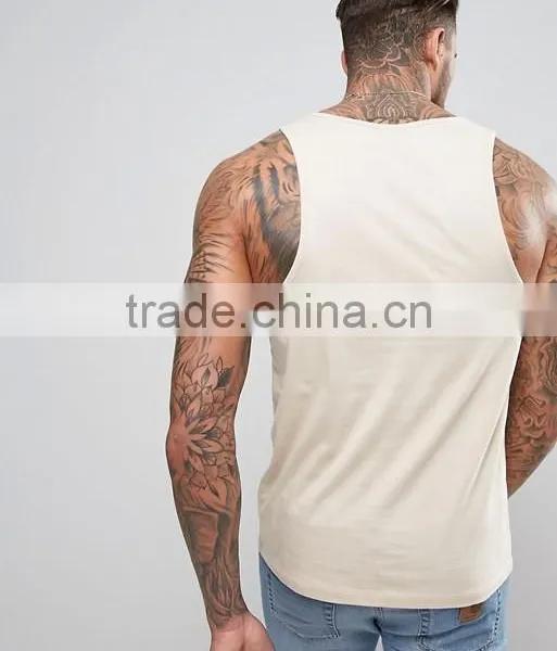 2017 High Quality New Design Custom Pink Color Gym Wear Comfortable Cotton/Polyester/Spandex Fashion Men's Sport Tank Vest photo-2