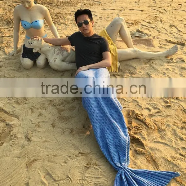 Wholesale 2016 High Quality Winter Knitted Mermaid Tail Blanket photo-4
