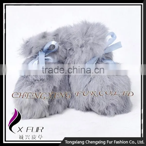 CX-SHOES-07E High Quality Rabbit Fur Soft Winter Warm Baby Shoes photo-5