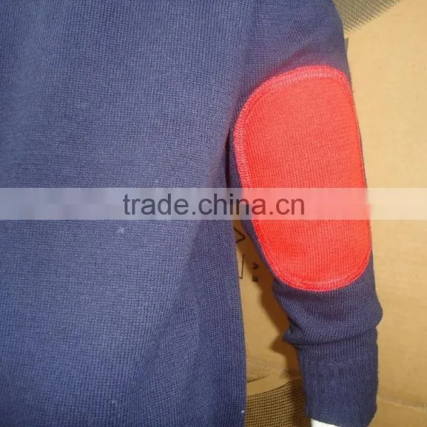 2016 Kids Navy Blue Hand Knitted Elbow Patche Sweaters for Babies photo-3