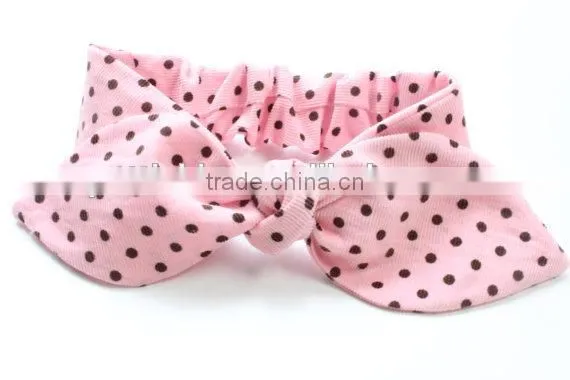 Boutique New Style Accessories Baby Pink Polka Dot Headbands for Little Girl photo-4