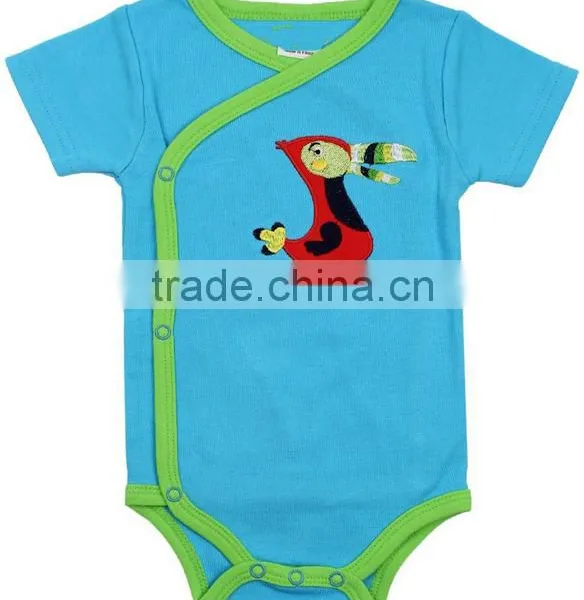 3-6 Months Applique Boat Summer Wear Short Sleeve Newborn Organic Cotton Baby Toddler Clothing Design China photo-3