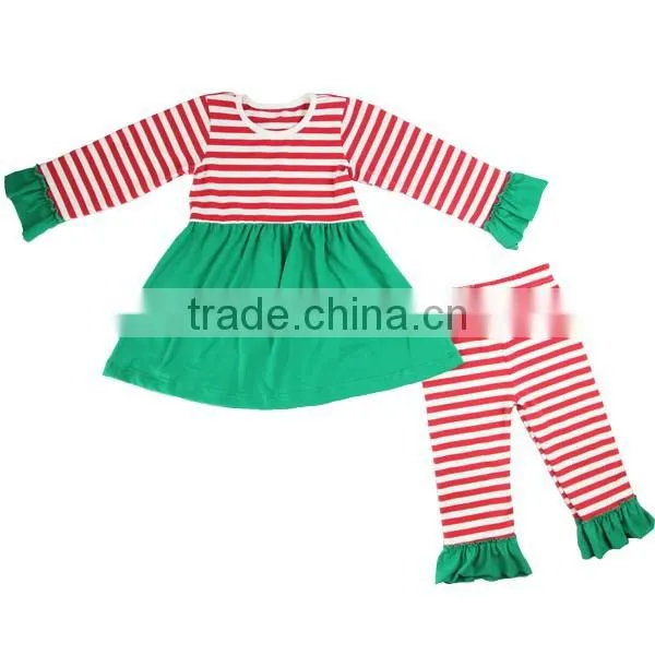 New Design Factory Wholesale Stripe Outfit Girls Boutique Halloween Clothing photo-2